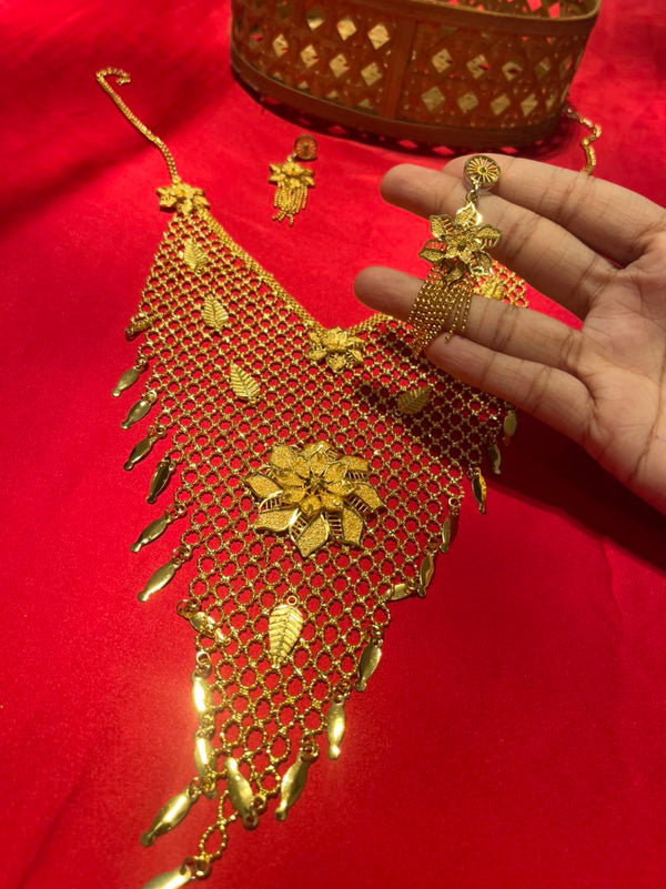 Dubai Viral Necklace Set with Earrings | 2-Year Colour Guarantee