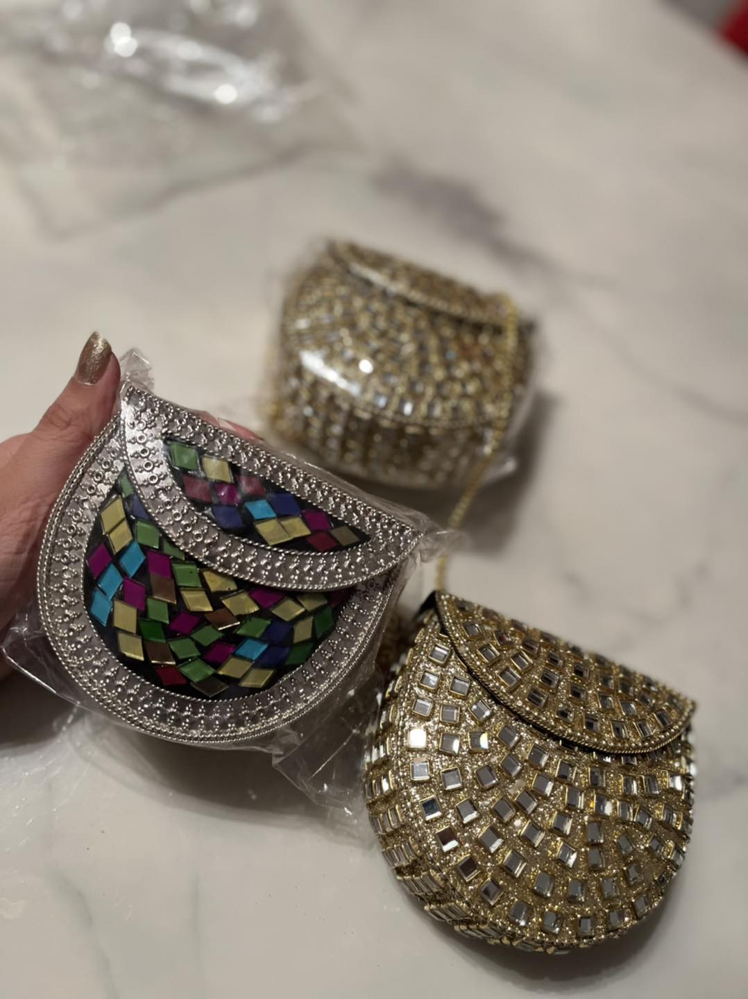 Trendy Mini Bag Collection – Kundan & Metal-Inspired Styles (Limited Stock)